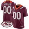 Custom Virginia Tech Hokies Football Maroon Home Game Jersey - All Stitched