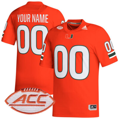 Custom Miami Hurricanes Football Orange Home Game Jersey - All Stitched