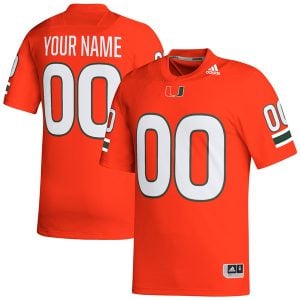 Custom Miami Hurricanes Football Orange Home Game Jersey - All Stitched