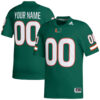 Custom Miami Hurricanes Football Green Alternate Game Jersey - All Stitched