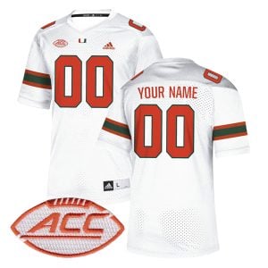 Custom Miami Hurricanes Football White Jersey - All Stitched
