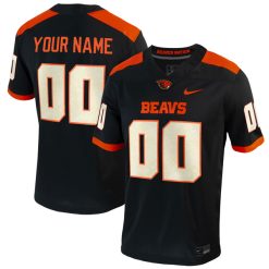Custom Oregon State Beavers Football Black Home Jersey - All Stitched