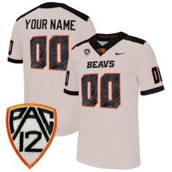 Custom Oregon State Beavers Football White Away Jersey - All Stitched