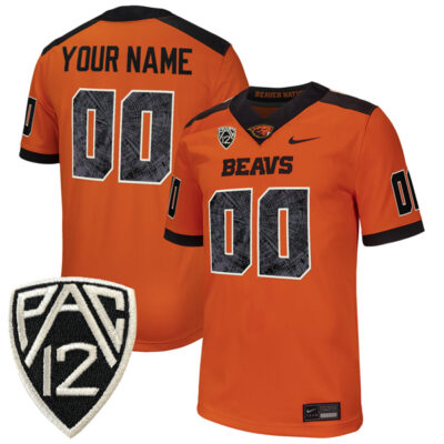 Custom Oregon State Beavers Football Orange Alternate Jersey - All Stitched