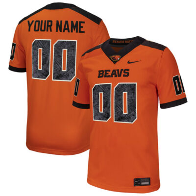 Custom Oregon State Beavers Football Orange Alternate Jersey - All Stitched