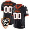 Custom Oregon State Beavers Football Black Home Game Jersey - All Stitched