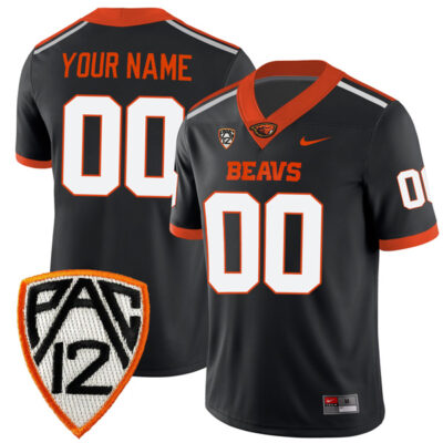 Custom Oregon State Beavers Football Black Home Game Jersey - All Stitched