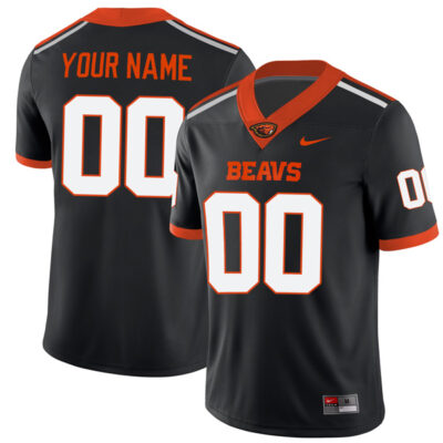 Custom Oregon State Beavers Football Black Home Game Jersey - All Stitched