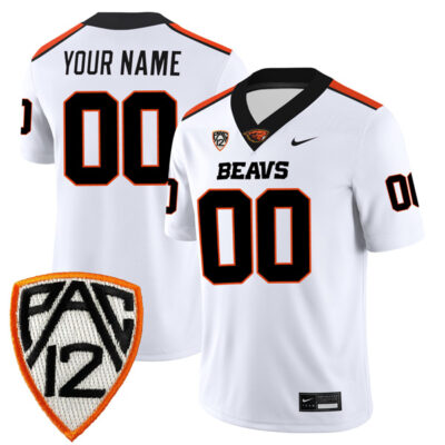 Custom Oregon State Beavers Football White Away Game Jersey - All Stitched