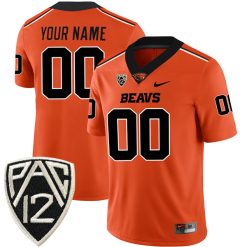 Custom Oregon State Beavers Football Orange Alternate Game Jersey - All Stitched