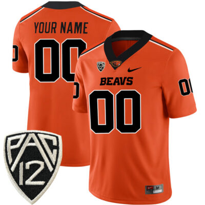 Custom Oregon State Beavers Football Orange Alternate Game Jersey - All Stitched