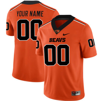 Custom Oregon State Beavers Football Orange Alternate Game Jersey - All Stitched