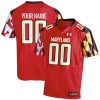 Custom Maryland Terrapins Football Red Home Game Jersey - All Stitched