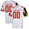 Custom Maryland Terrapins Football White Away Game Jersey - All Stitched