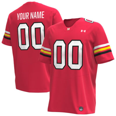 Custom Maryland Terrapins Football Red Jersey - All Stitched