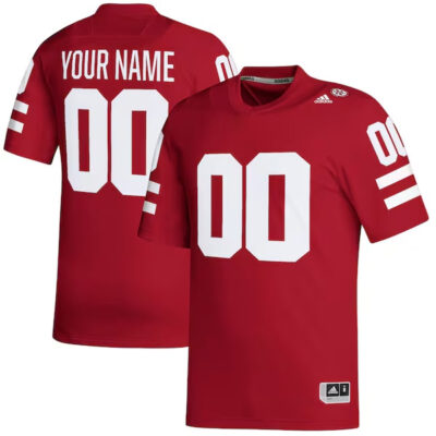 Custom Nebraska Cornhuskers Football Scarlet Premier Jersey - All Stitched