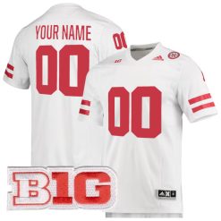 Custom Nebraska Cornhuskers Football White Premier Jersey - All Stitched