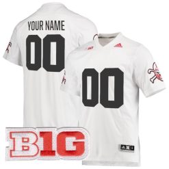 Custom Nebraska Cornhuskers Football White Premier Strategy Jersey - All Stitched