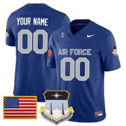 Custom Air Force Falcons Football Royal Blue Home Game Jersey - All Stitched