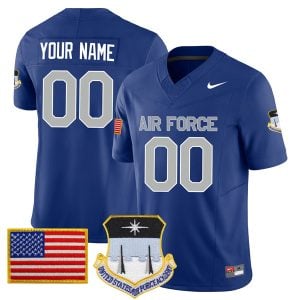 Custom Air Force Falcons Football Royal Blue Home Game Jersey - All Stitched