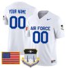 Custom Air Force Falcons Football White Away Game Jersey - All Stitched