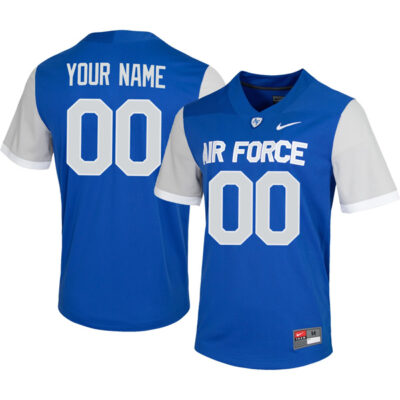 Custom Air Force Falcons Football Royal Blue Jersey - All Stitched