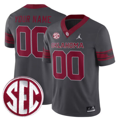 Custom Oklahoma Sooners Football Grey Alternate Game Jersey - All Stitched