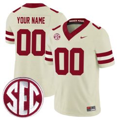 Custom Oklahoma Sooners Football Cream Alternate Game Jersey - All Stitched