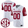 Custom Oklahoma Sooners Football Crimson Sleeve Jersey - All Stitched