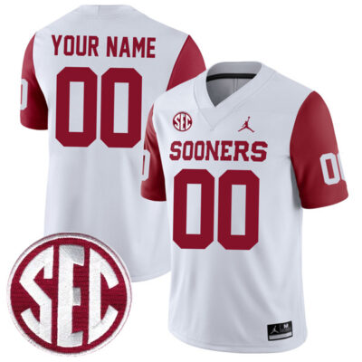 Custom Oklahoma Sooners Football Crimson Sleeve Jersey - All Stitched
