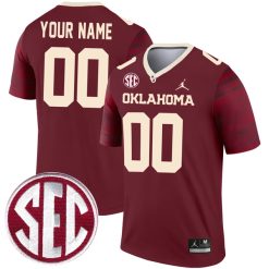 Custom Oklahoma Sooners Football Legend Crimson Jersey - All Stitched