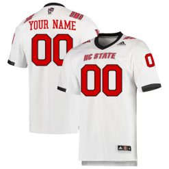Custom North Carolina State Wolfpack Football White Away Jersey - All Stitched