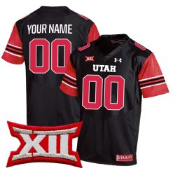 Custom Utah Utes Football Black Alternate Game Jersey - All Stitched