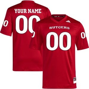 Custom Rutgers Scarlet Knights Football Scarlet Home Game Jersey - All Stitched