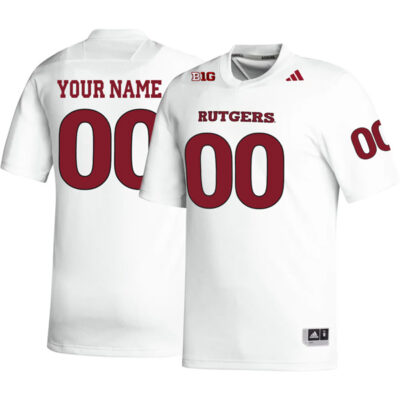 Custom Rutgers Scarlet Knights Football White Away Game Jersey - All Stitched
