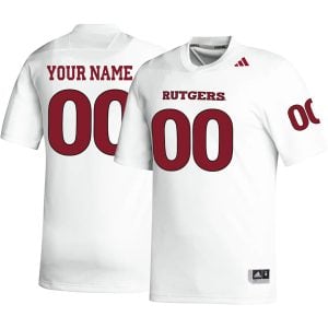 Custom Rutgers Scarlet Knights Football White Away Game Jersey - All Stitched