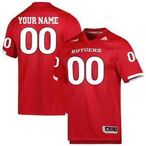 Custom Rutgers Scarlet Knights Football Scarlet Alternate Game Jersey - All Stitched