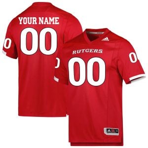 Custom Rutgers Scarlet Knights Football Scarlet Alternate Game Jersey - All Stitched