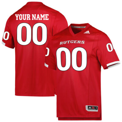 Custom Rutgers Scarlet Knights Football Scarlet Alternate Game Jersey - All Stitched