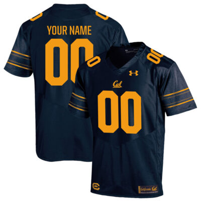 Custom California Golden Bears Football Navy Home Game Jersey - All Stitched