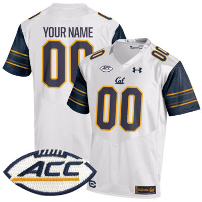 Custom California Golden Bears Football White Away Game Jersey - All Stitched