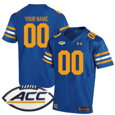 Custom California Golden Bears Football Royal Blue Jersey - All Stitched