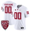 Custom Washington State Cougars Football White Away Game Jersey - All Stitched