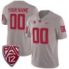 Custom Washington State Cougars Football Grey Alternate Game Jersey - All Stitched