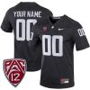 Custom Washington State Cougars Football Charcoal Alternate Game Jersey - All Stitched