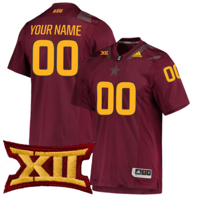 Custom Arizona State Sun Devils Football Maroon Premier Jersey - All Stitched