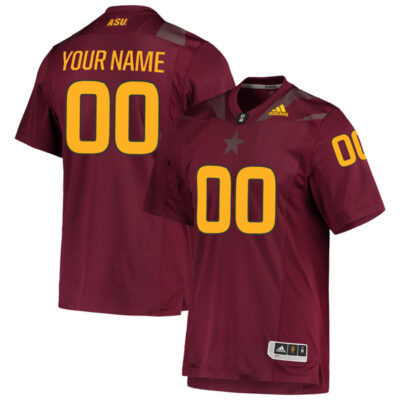 Custom Arizona State Sun Devils Football Maroon Premier Jersey - All Stitched