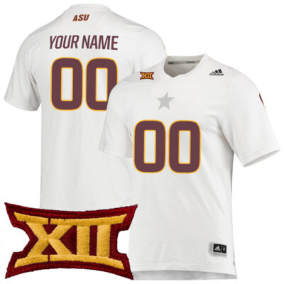 Custom Arizona State Sun Devils Football White Aeroready Jersey - All Stitched