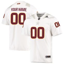 Custom Arizona State Sun Devils Football White Premier Jersey - All Stitched