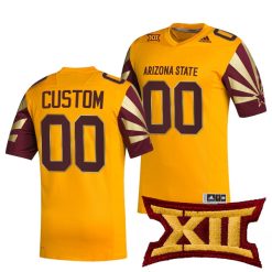 Custom Arizona State Sun Devils Football Gold Premier Jersey - All Stitched
